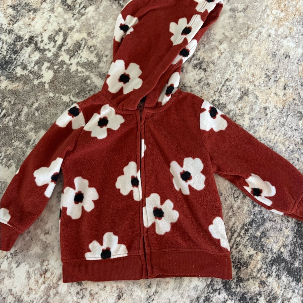 Carter's Red and White Floral Hoodie